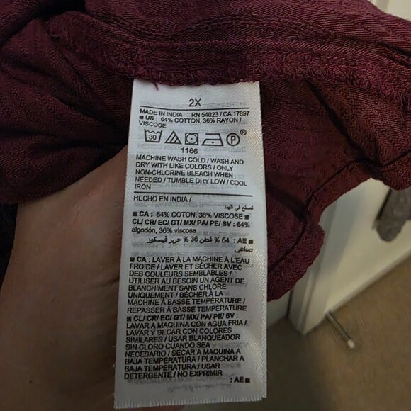 Old Navy Raspberry Peasant Blouse, size 2X - Picture 4 of 6